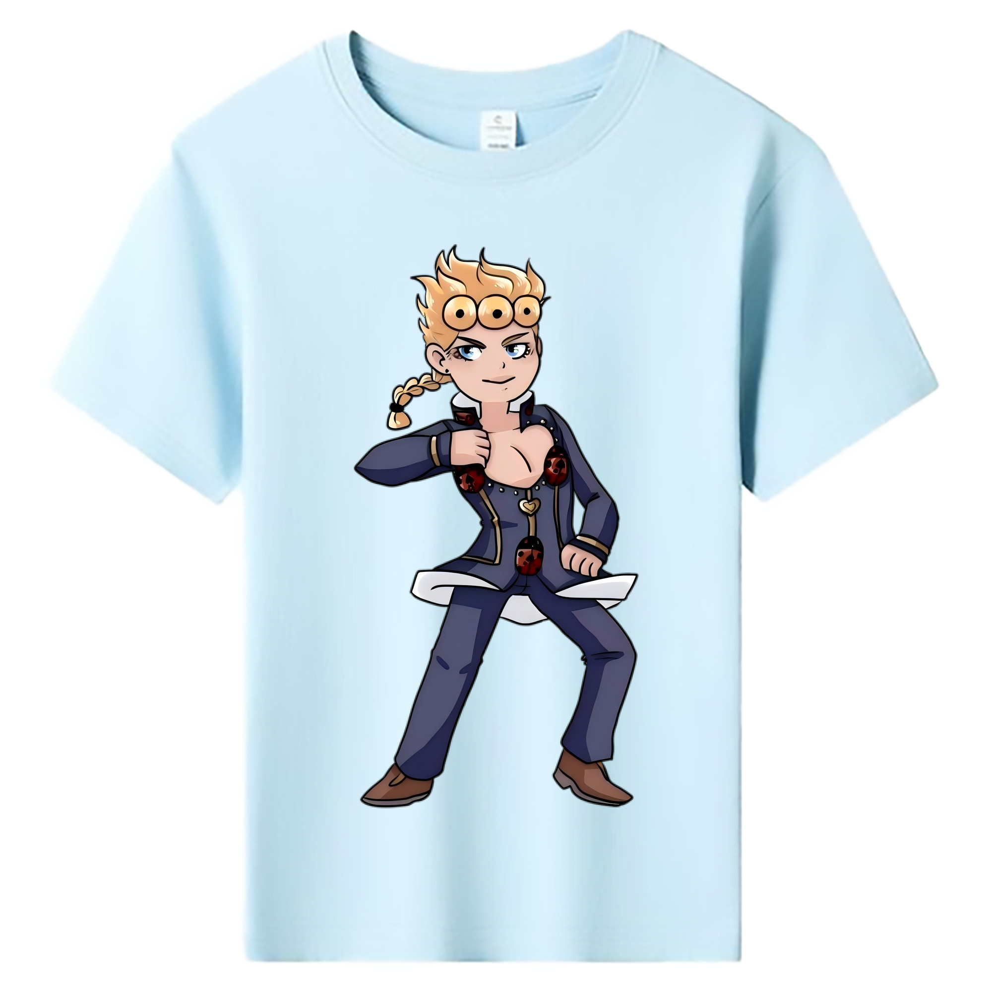 （画像用） ジョジョの奇妙な冒険 ジョルノ?ジョバァーナ JoJo's Bizarre Adventure Giorno Giovanna 綿100％キッズTシャツ（フロントプリント）